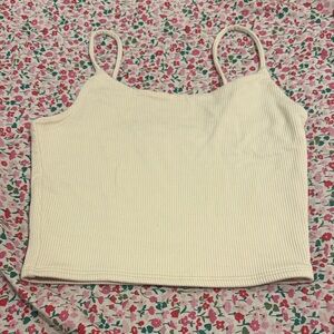 Chic Cream Ribbed Camisole